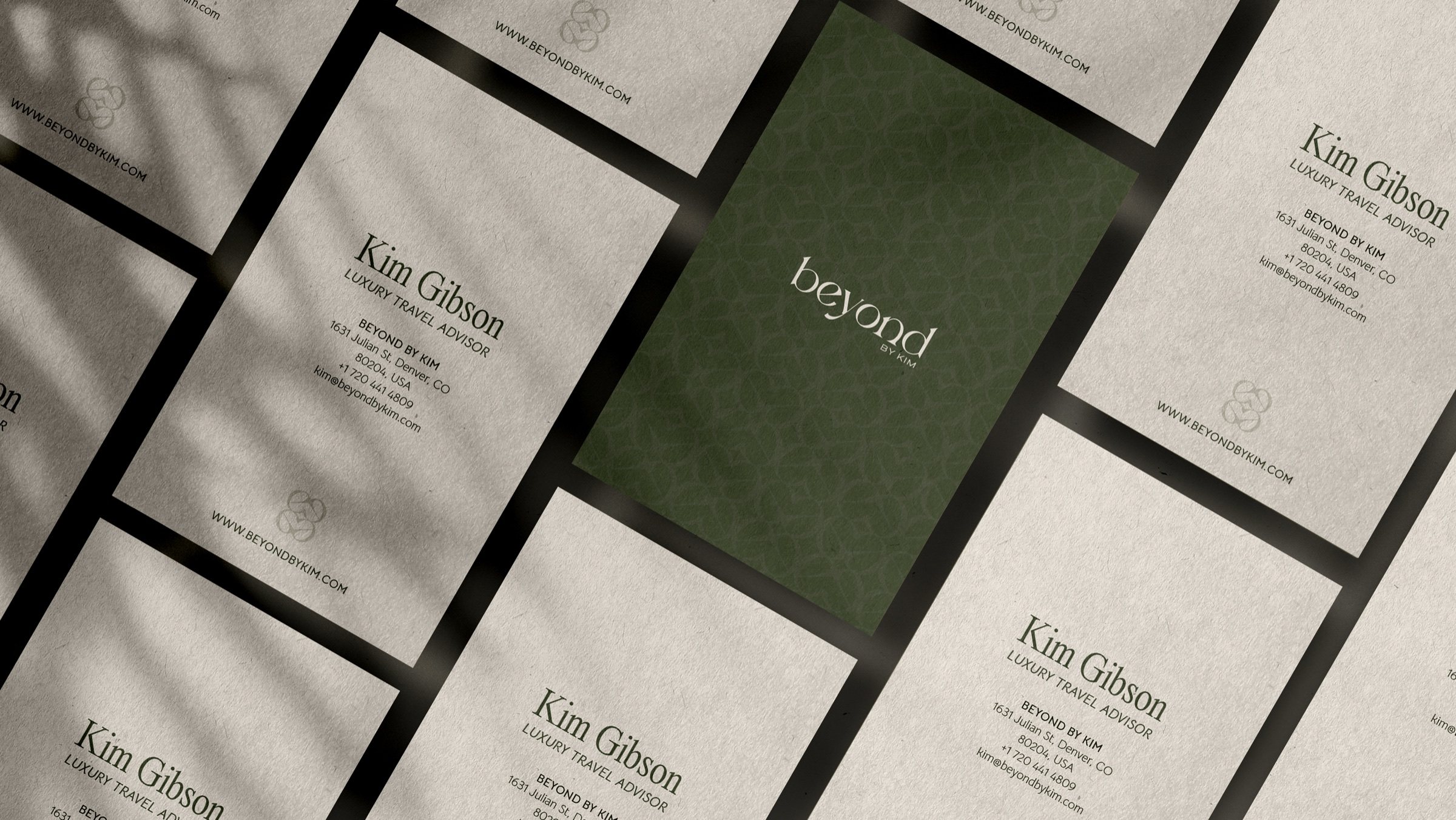 Beyond by Kim business cards on stone paper