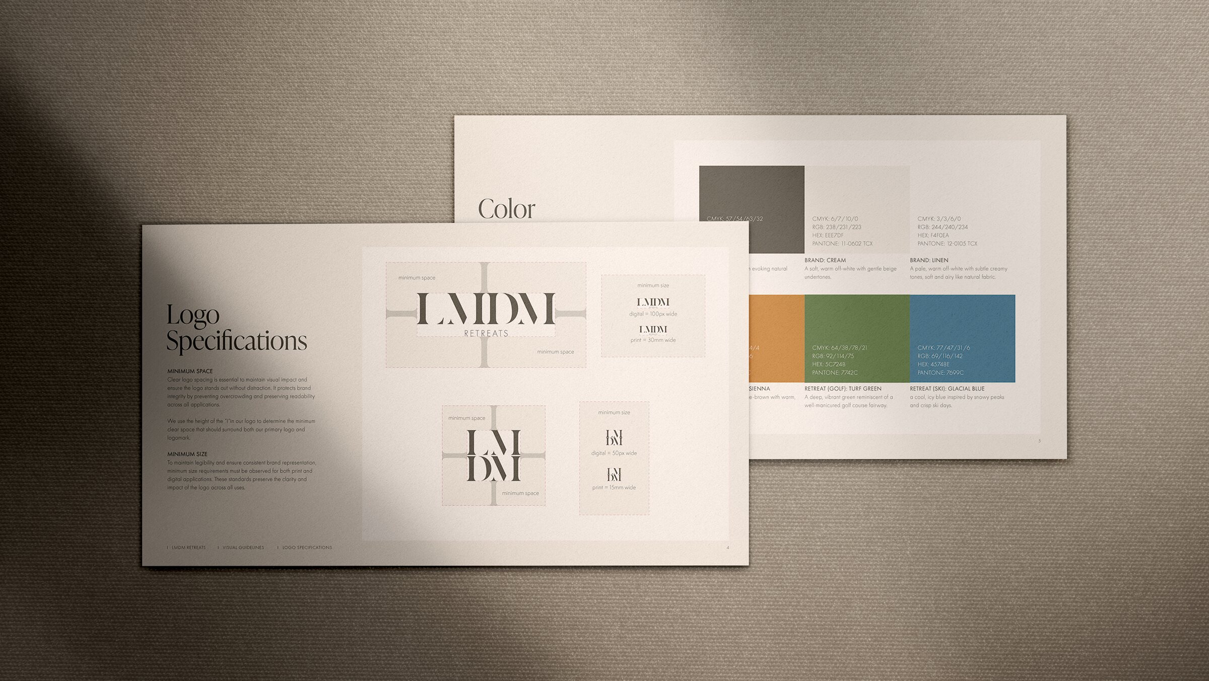 LMDM brand guidelines – logo specifications and the colour palette
