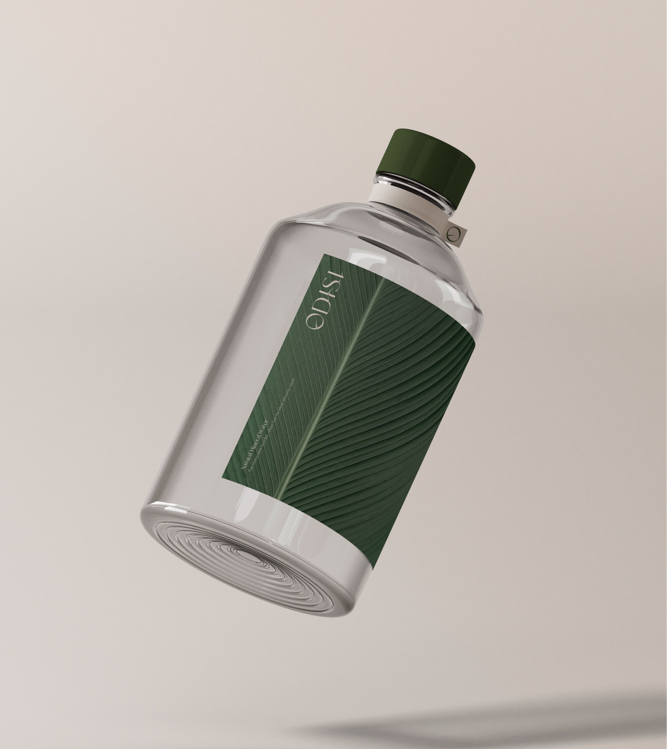 An Odisi-branded glass bottle